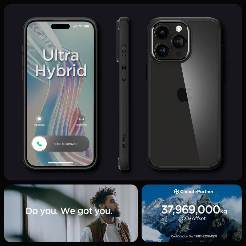 SPIGEN ULTRA HYBRID IPHONE 15 PRO MATTE BLACK