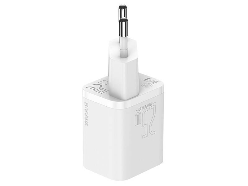 BASEUS Ładowarka sieciowa Baseus Super Si Quick Charger 1C 25W z przewodem USB-C do USB-C 1m (TZCCSUP-L02) Biała