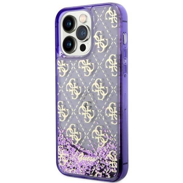 Guess GUHCP14XLC4PSGU iPhone 14 Pro Max 6.7" purpurowy/purple hardcase Liquid Glitter 4G Transculent