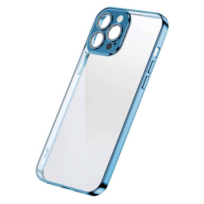 Joyroom Chery Mirror Case etui pokrowiec do iPhone 13 mini obudowa z metaliczną ramką niebieski (JR-BP906 royal blue)